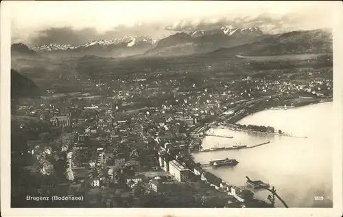 Bregenz Vorarlberg Panorama mit Alpenblick Bodensee Hafen Kat. Bregenz