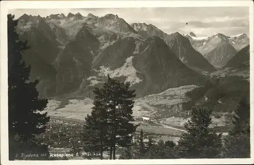 Bludenz Vorarlberg Panorama mit Schesaplana Raetikon Kat. Bludenz