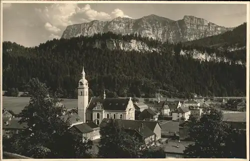 Bezau Vorarlberg Ortsansicht mit Kirche Kat. Bezau