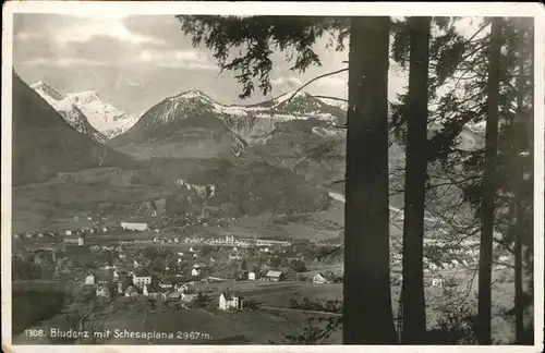 Bludenz Vorarlberg Panorama mit Schesaplana  Kat. Bludenz