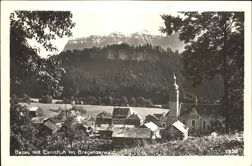 Bezau Vorarlberg Ortsansicht mit Kirche Canisfluh Kanisfluh Bregenzerwald Kat. Bezau