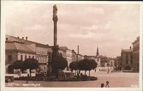 Zwittau Tschechien Marktplatz Brunnen Statue Kat. Svitavy