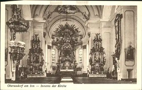 Oberaudorf Inneres der Kirche Altar Kat. Oberaudorf