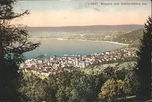 Bregenz Vorarlberg Blick vom Gebhardsberg Hafen Bodensee Kat. Bregenz