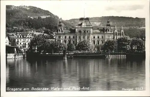 Bregenz Vorarlberg Hafen und Postamt Bodensee Kat. Bregenz
