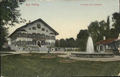 Bad Aibling Kurhaus mit Lesehalle Brunnen Fontaene Kat. Bad Aibling