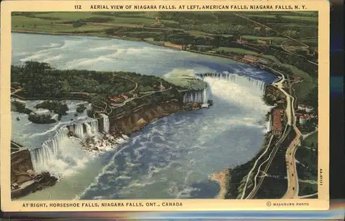 Niagara Falls New York Aerial view American Falls Horsehoe Falls Kat. Niagara Falls
