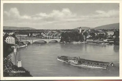 Rheinfelden AG Partie am Rhein Schiff Bruecke Kat. Rheinfelden