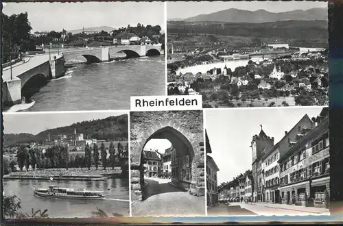 Rheinfelden AG Rhein Bruecke Schiff Tor Turm Kat. Rheinfelden