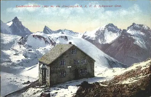 St Anton Arlberg Leutkircher Huette am Almajurjoch Schwarzer Grat Lechtaler Alpen Kat. St. Anton am Arlberg