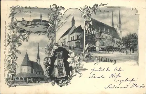 Altoetting Hauptplatz Kapelle Pfarrkirche Kapuziner Kloster Kirche St. Anna Gnadenbild Kat. Altoetting