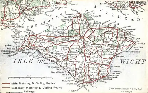 Isle of Wight UK Landkarte Motoring Cycling Routes / Isle of Wight /Isle of Wight