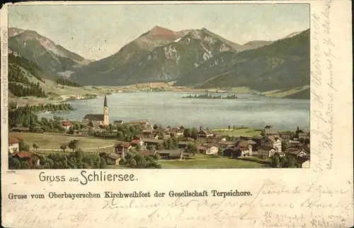 Schliersee Gesamtansicht mit Alpenpanorama Kat. Schliersee