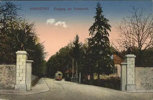 Darmstadt Eingang Fasanerie Strassenbahn Kat. Darmstadt