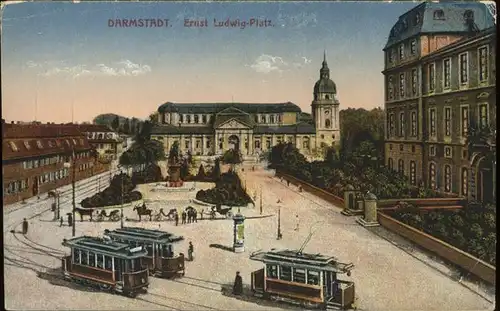 Darmstadt Ernst Ludwig Platz Strassenbahn Kat. Darmstadt