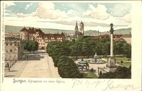 Stuttgart Schlossplatz altes Schloss Kat. Stuttgart