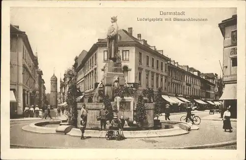 Darmstadt Ludwigsplatz Bismarckbrunnen Kat. Darmstadt
