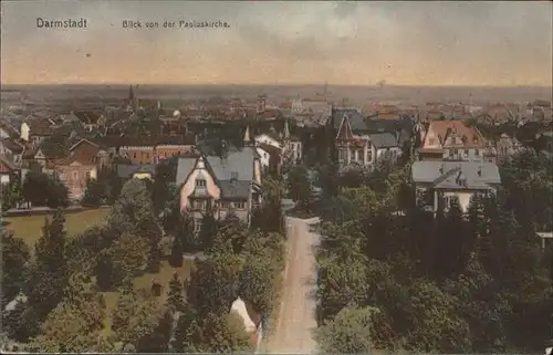 Darmstadt Blick von Pauluskirche Kat. Darmstadt