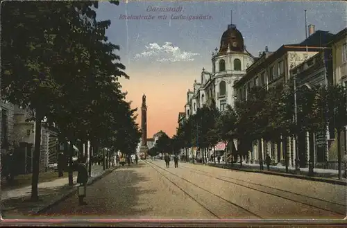 Darmstadt Rheinstrasse Ludwigssaeule Kat. Darmstadt