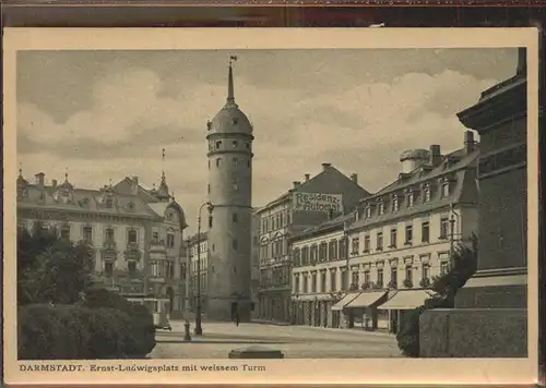 Darmstadt Ernst Ludwigsplatz weisser Turm Kat. Darmstadt