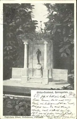 Darmstadt Goethe Denkmal Herrngarten Kat. Darmstadt