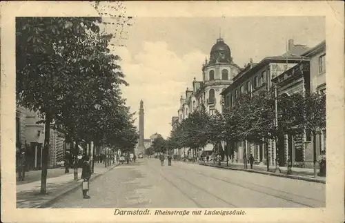 Darmstadt Rheinstrasse Ludwigssaeule Kat. Darmstadt