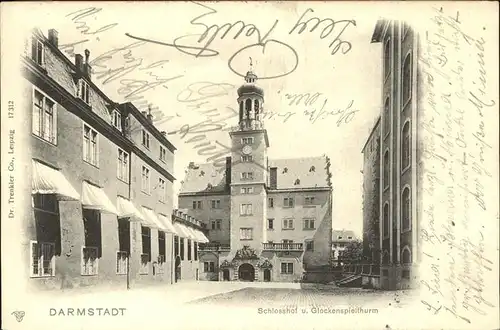 Darmstadt Schlosshof Glockenspielturm Kat. Darmstadt