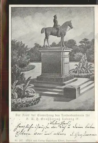 Darmstadt Einweihung Landesdenkmal Ludwig IV. Kat. Darmstadt