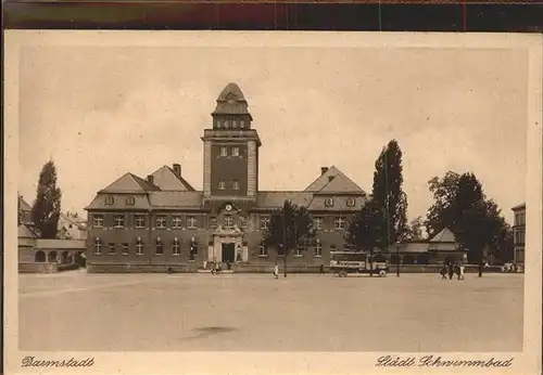 Darmstadt Staedt. Schwimmbad Kat. Darmstadt