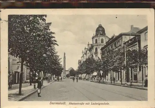 Darmstadt Rheinstrasse Ludwigssaeule Kat. Darmstadt