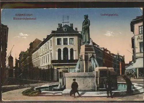 Darmstadt Ludwigsplatz Bismarckdenkmal Kat. Darmstadt