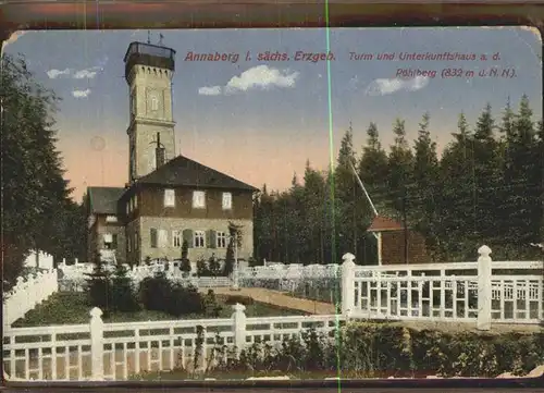 Annaberg-Buchholz Erzgebirge Turm Unterkunftshaus Poehlberg / Annaberg /Erzgebirgskreis LKR