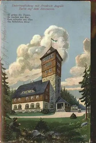 Baerenstein Annaberg Buchholz Unterkunftshaus Friedrich August Turm Kat. Baerenstein