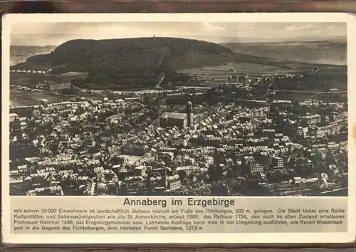 Annaberg-Buchholz Erzgebirge Geschichte Stadt Fliegeraufnahme / Annaberg /Erzgebirgskreis LKR