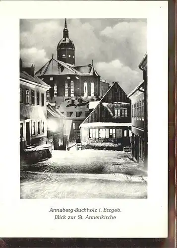 Annaberg-Buchholz Erzgebirge St. Annenkirche Winter / Annaberg /Erzgebirgskreis LKR