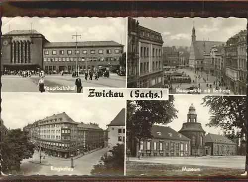 Zwickau Sachsen Museum Hauptmarkt Strassenbahn Kat. Zwickau