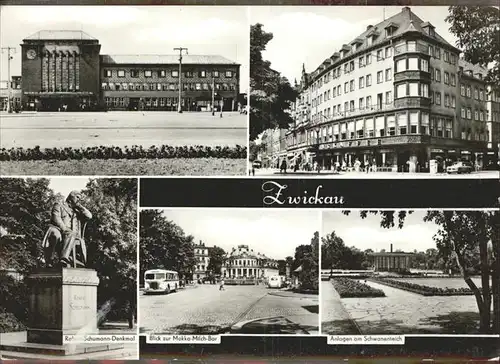 Zwickau Sachsen Anlagen Schwanenteich Mokka Milch Bar Robert Schumann Denkmal Kat. Zwickau