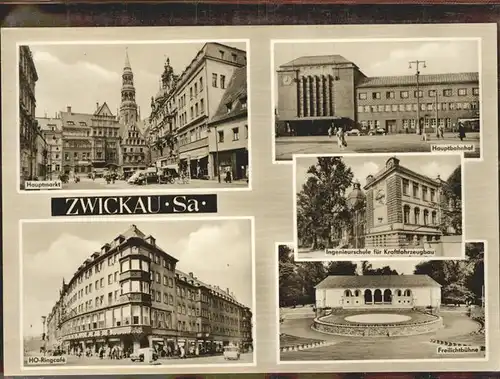 Zwickau Sachsen Freilichtbuehne Hauptbahnhof HO Ringcafe Kat. Zwickau