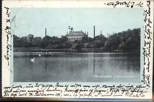 Zwickau Sachsen Schwanenteich Schwanenschloss Kat. Zwickau