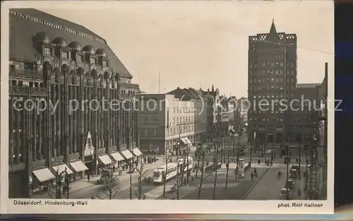 Foto Kellner Rolf Nr. 4136 Duesseldorf Hindenburg Wall Strassenbahn Kat. Fotografie