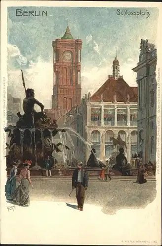 Kley Nr. 502 Berlin Schlossplatz  Kat. Kuenstlerlitho