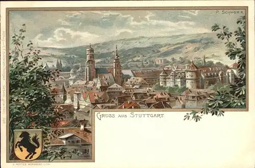 Schnorr P. Nr. 503 Stuttgart  Kat. Kuenstlerlitho