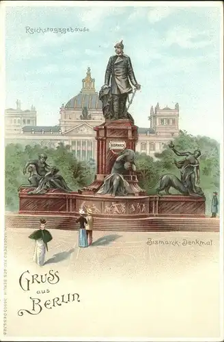 Bismarck Denkmal Berlin Reichstagsgebaeude Kat. Persoenlichkeiten