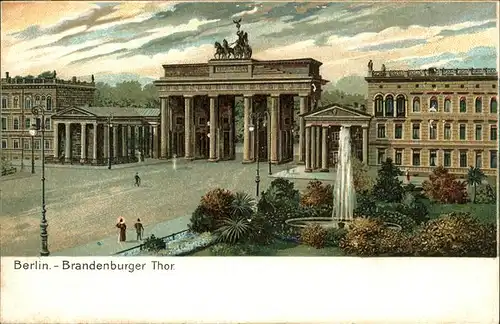 Brandenburgertor Berlin Litho Kat. Gebude und Architektur