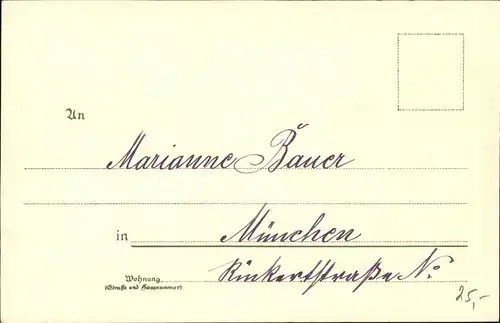 Diemer Zeno Litho Nr. 1042 Muenchen Marienplatz  Kat. Kuenstlerkarte