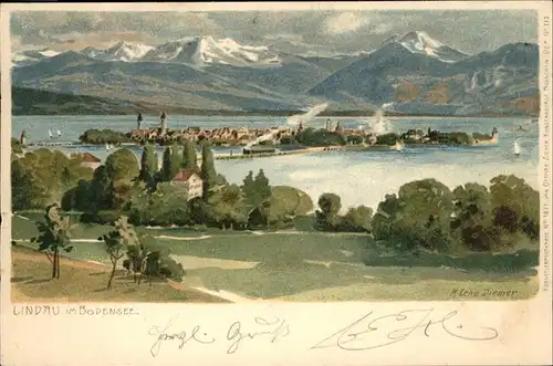 Diemer Zeno Litho Nr. 1871 Lindau im Bodensee  Kat. Kuenstlerkarte