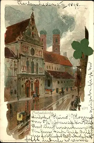 Kley Michaelskirche Karlsruhe  Kat. Kuenstlerlitho