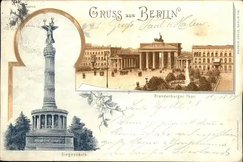 Brandenburgertor Siegessaeule Berlin Kat. Gebude und Architektur