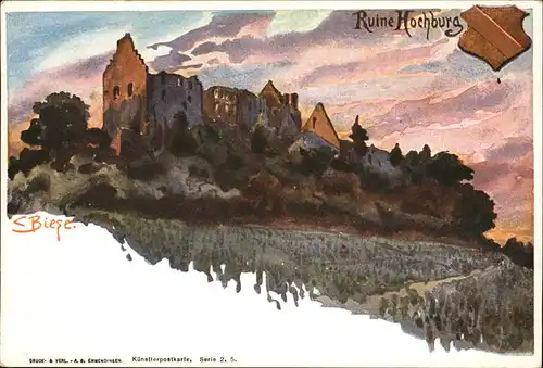 Biese Carl Karl Ruine Hochburg Kat. Kuenstlerlitho