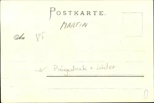Martin Hermann Litho Nuernberg Henkersteg Wappen Kat. Kuenstlerkarte